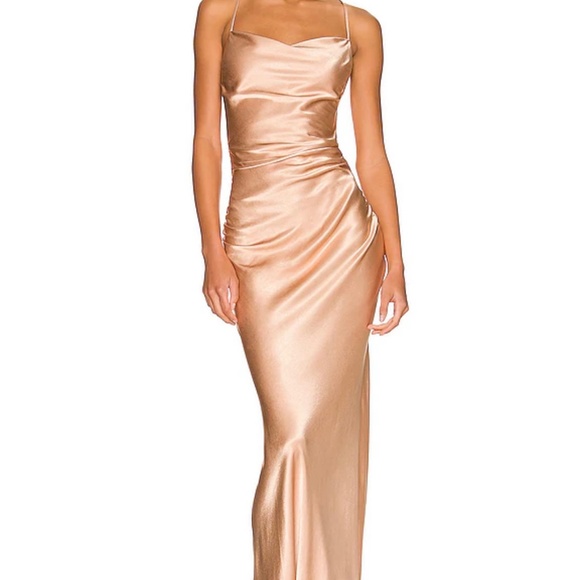 La Lune Lace Back Maxi Dress in Desert Rose